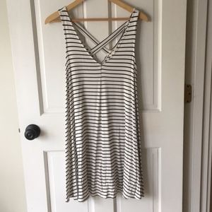 White Dress with Black Stripes